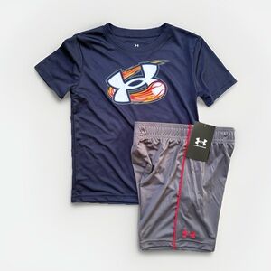 Under Armour Toddler Little Boy Short Sleeve Tee & Short 2-Piece Set Baseball
